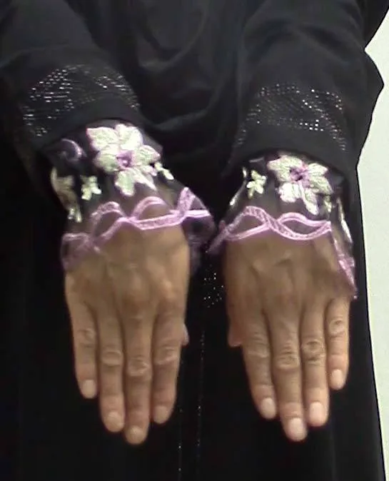 Arm Sleeve Covers with Floral Embroidery & Lace 1 pair Protect Abaya Cuffs