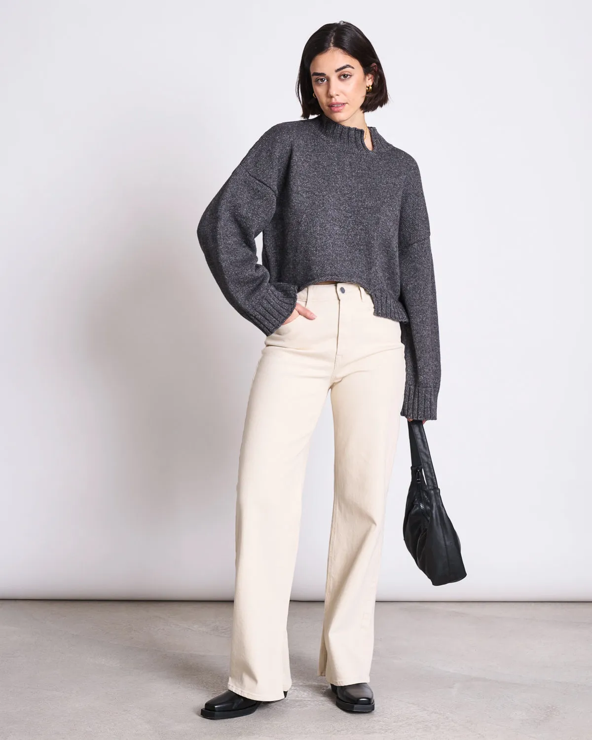 ASYMMETRIC JUMPER SAMEA DARK GREY GOTS