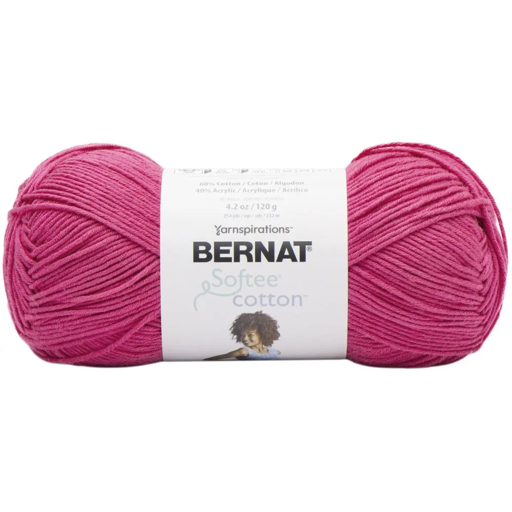 Bernat Softee Cotton Yarn - Fuschia 120g