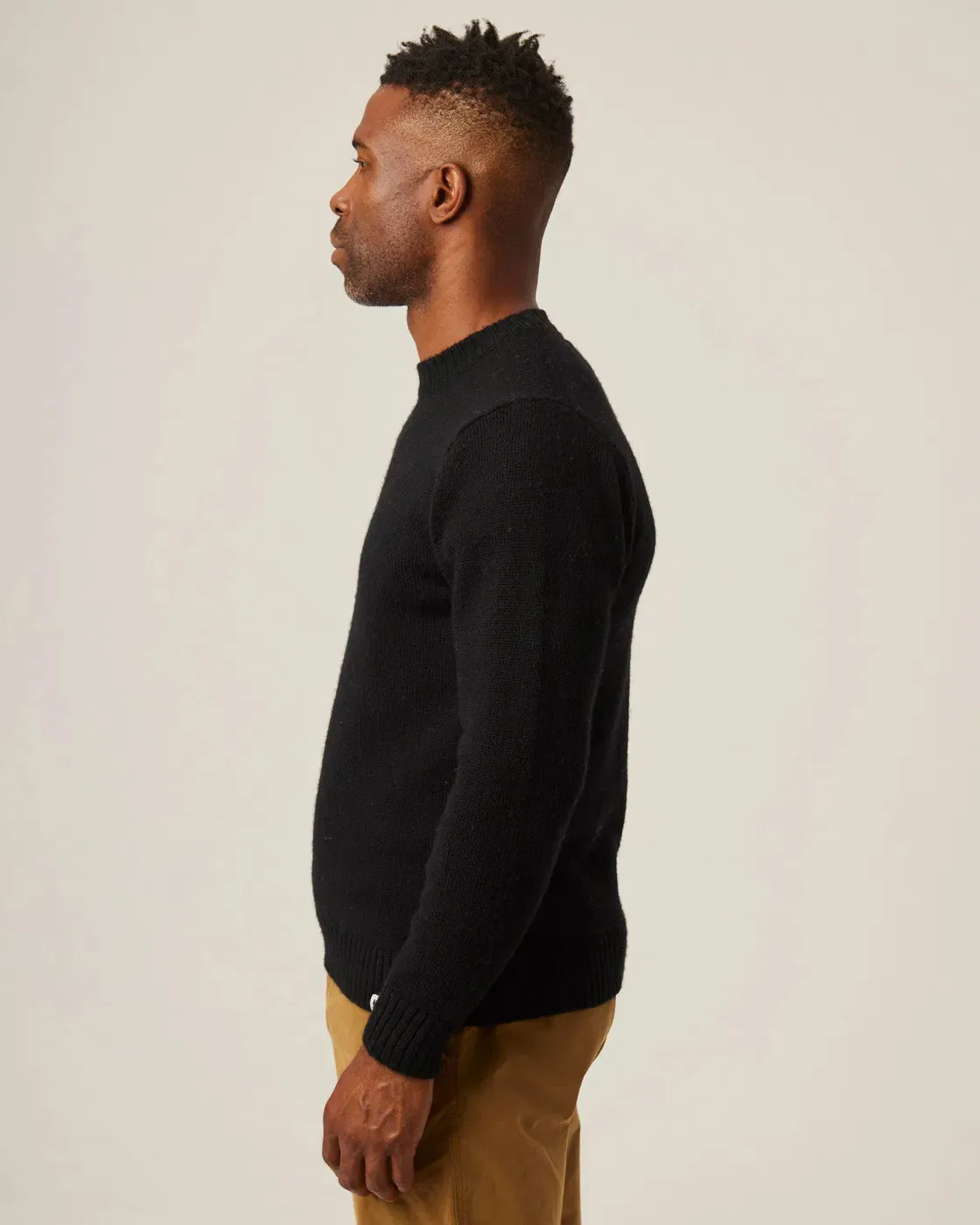 Black Makers Stitch Crew Neck Jumper Sweater