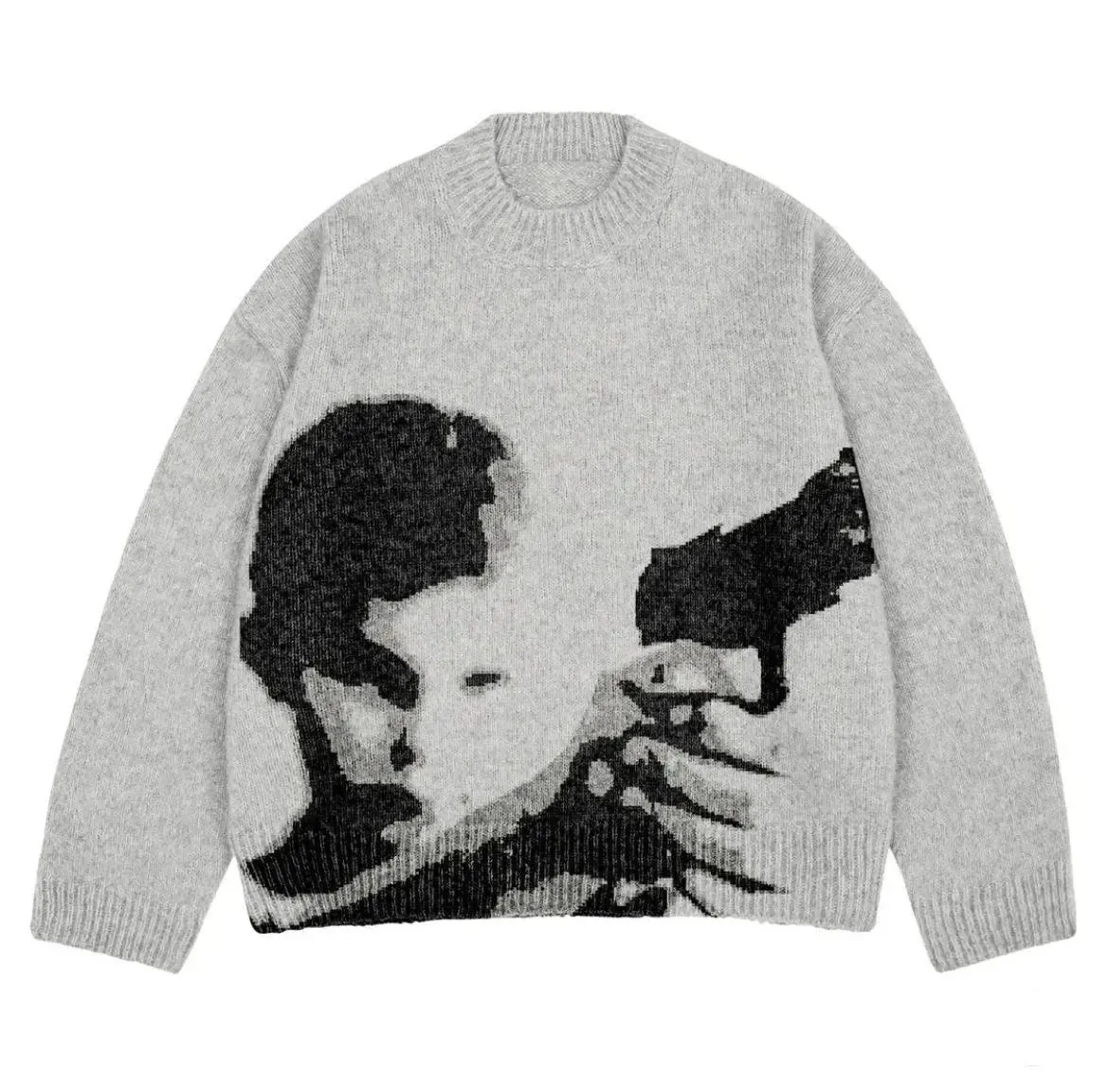 Bold Statement Graphic Crew Neck Jumper