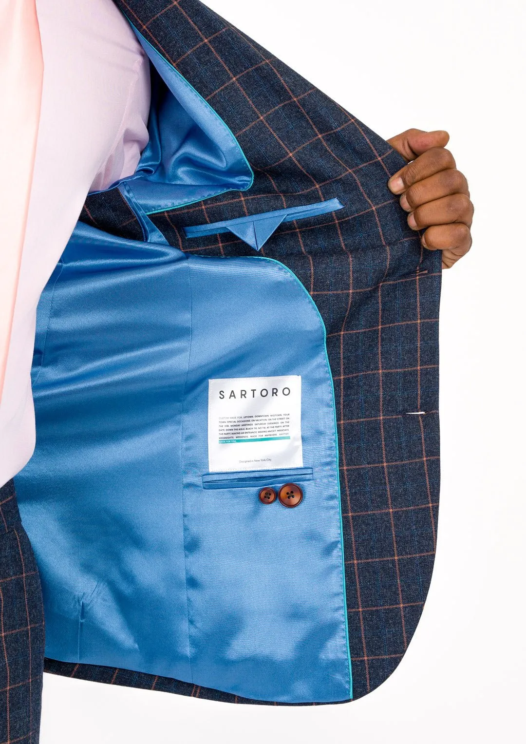 Bryant Spruce Blue Flannel Windowpane Jacket