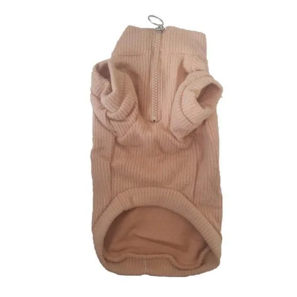 Camel-Colored Lined Fleece Sweater For Dogs