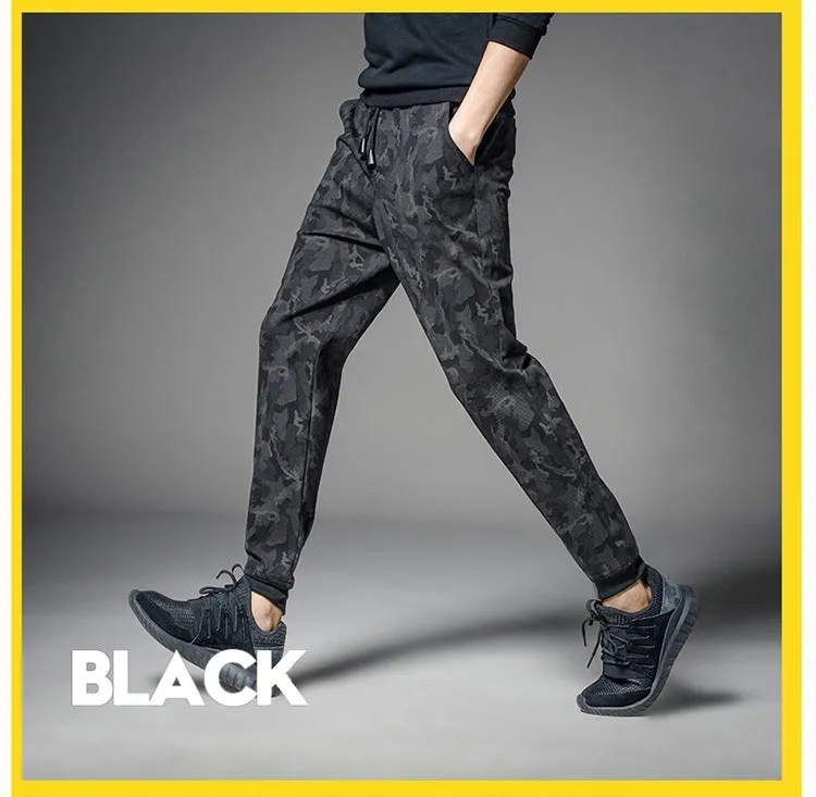 Camo Prints Trendy Elastic Waist Sporty Slim Fit Look Matching Pants