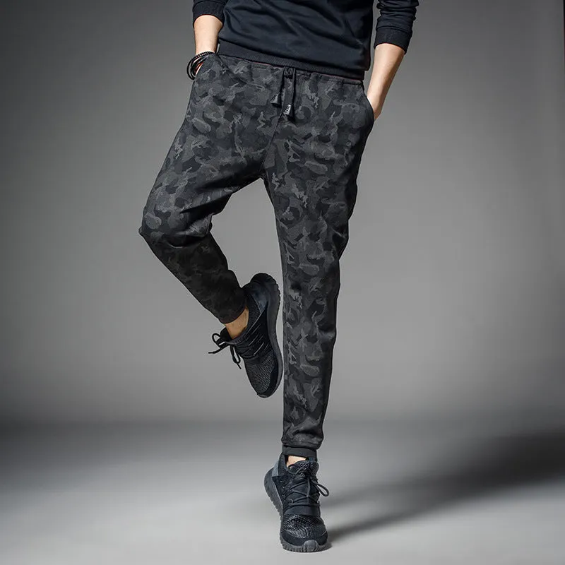 Camo Prints Trendy Elastic Waist Sporty Slim Fit Look Matching Pants