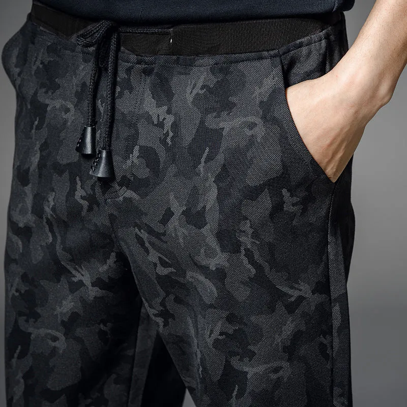 Camo Prints Trendy Elastic Waist Sporty Slim Fit Look Matching Pants