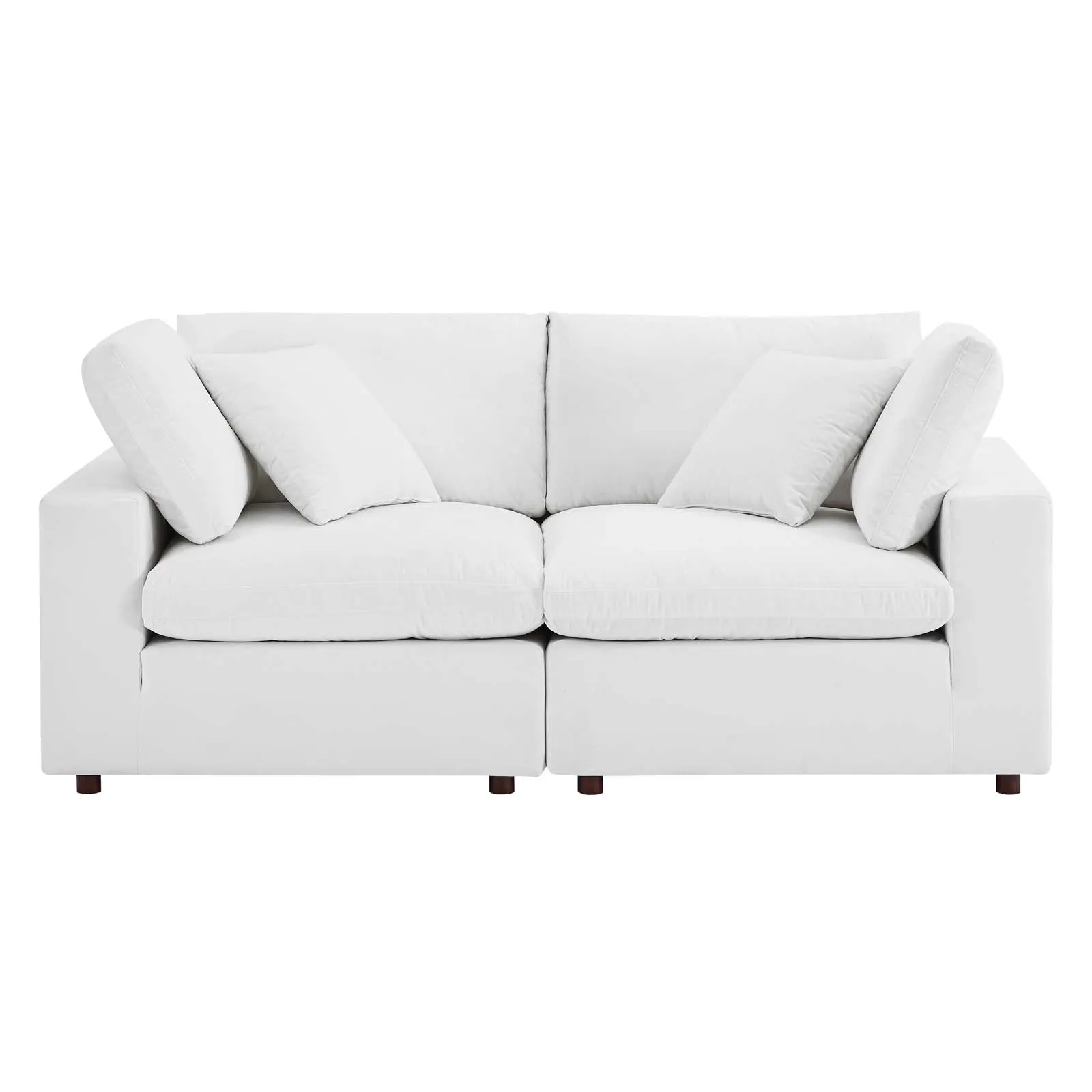 Commix Down Filled Overstuffed Performance Velvet Loveseat