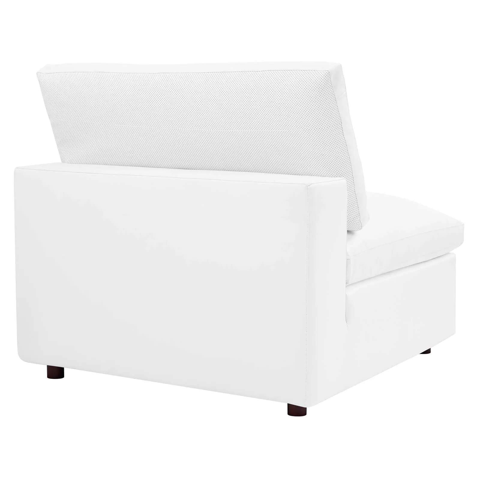 Commix Down Filled Overstuffed Vegan Leather 7-Piece Sectional Sofa White EEI-4922-WHI