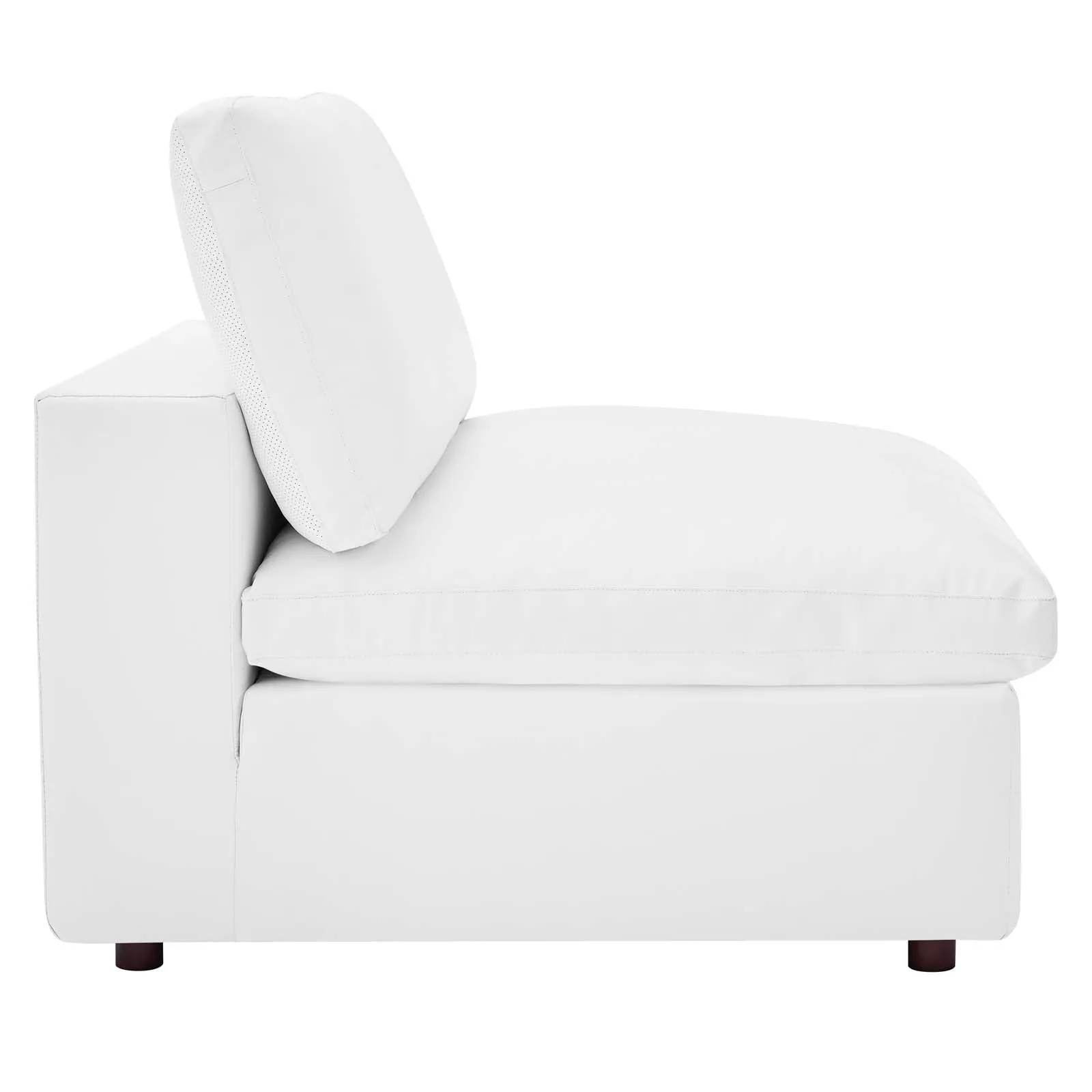 Commix Down Filled Overstuffed Vegan Leather 7-Piece Sectional Sofa White EEI-4922-WHI