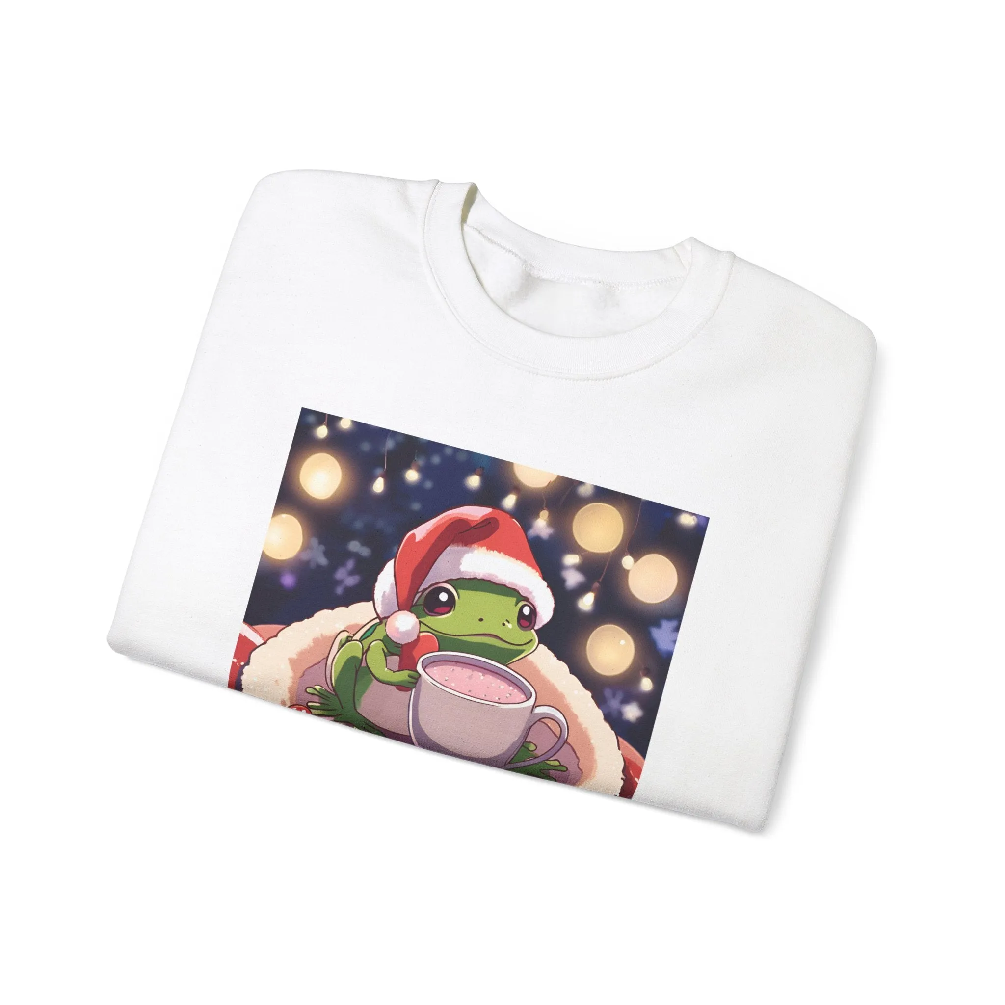 Cozy Holiday Frog Crewneck Sweatshirt - Unisex Christmas Sweatshirt with Cute Frog Design