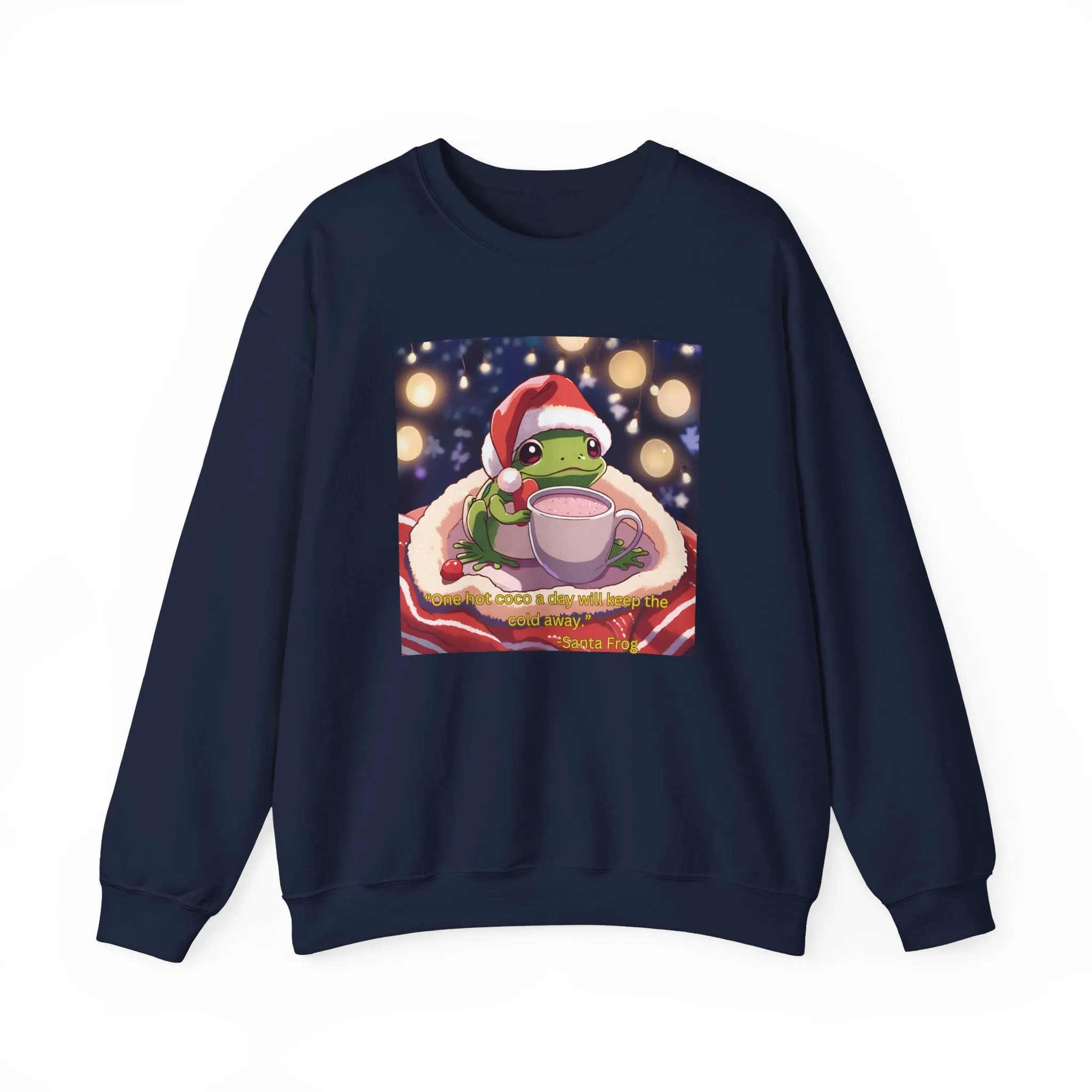 Cozy Holiday Frog Crewneck Sweatshirt - Unisex Christmas Sweatshirt with Cute Frog Design