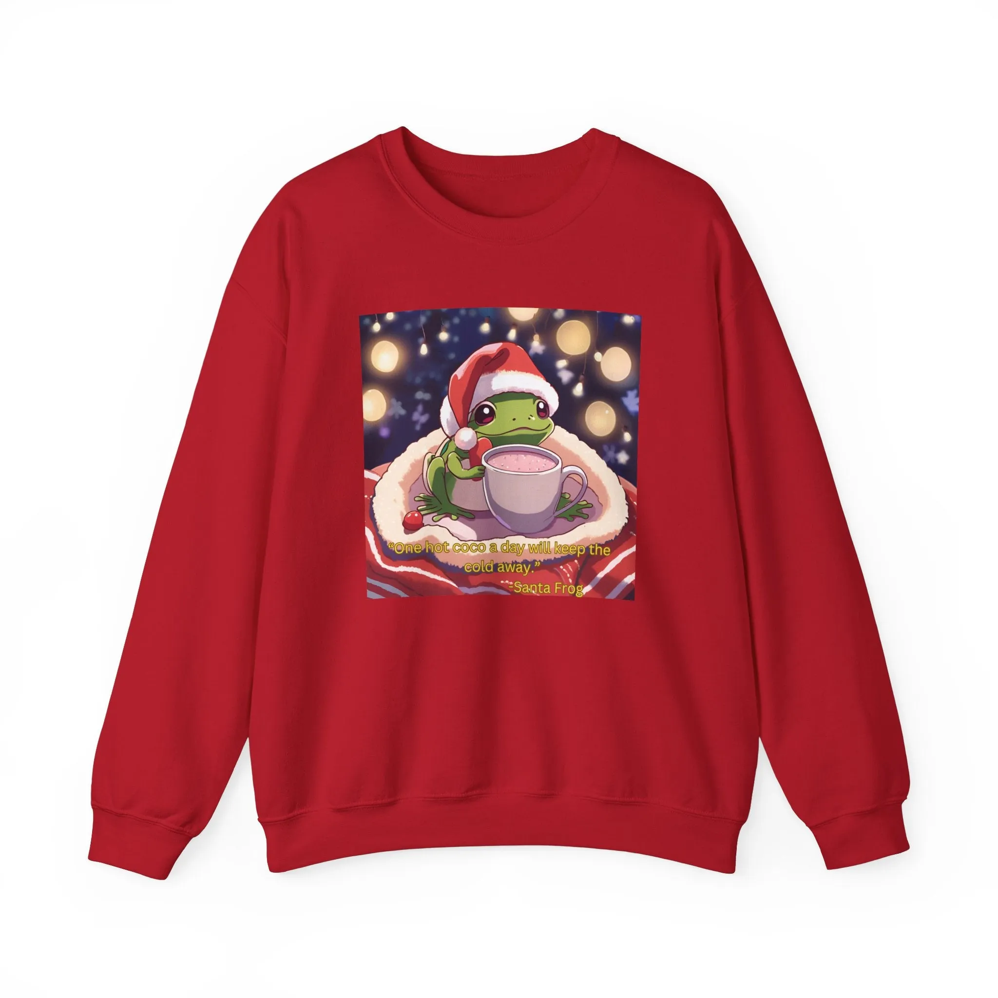 Cozy Holiday Frog Crewneck Sweatshirt - Unisex Christmas Sweatshirt with Cute Frog Design