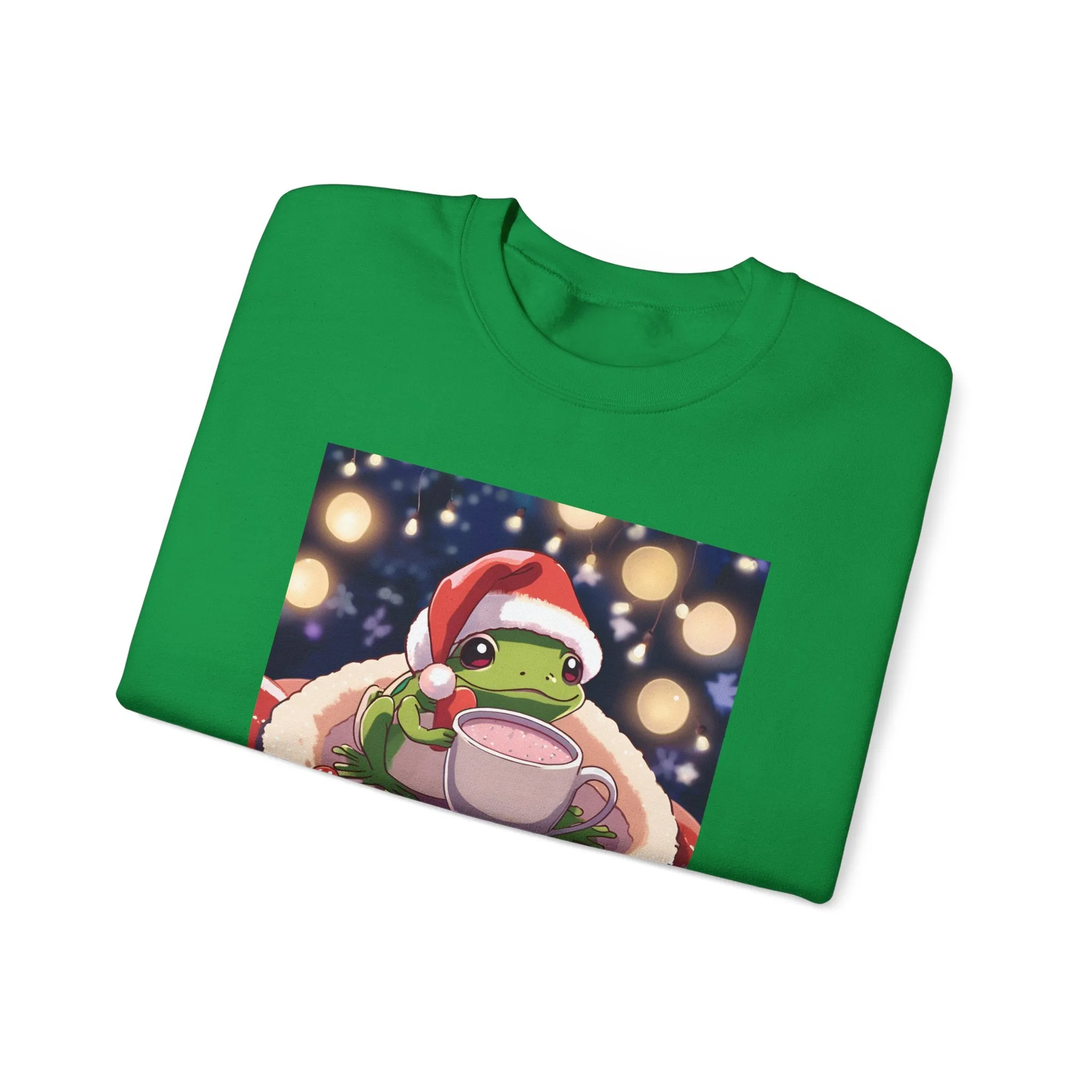 Cozy Holiday Frog Crewneck Sweatshirt - Unisex Christmas Sweatshirt with Cute Frog Design