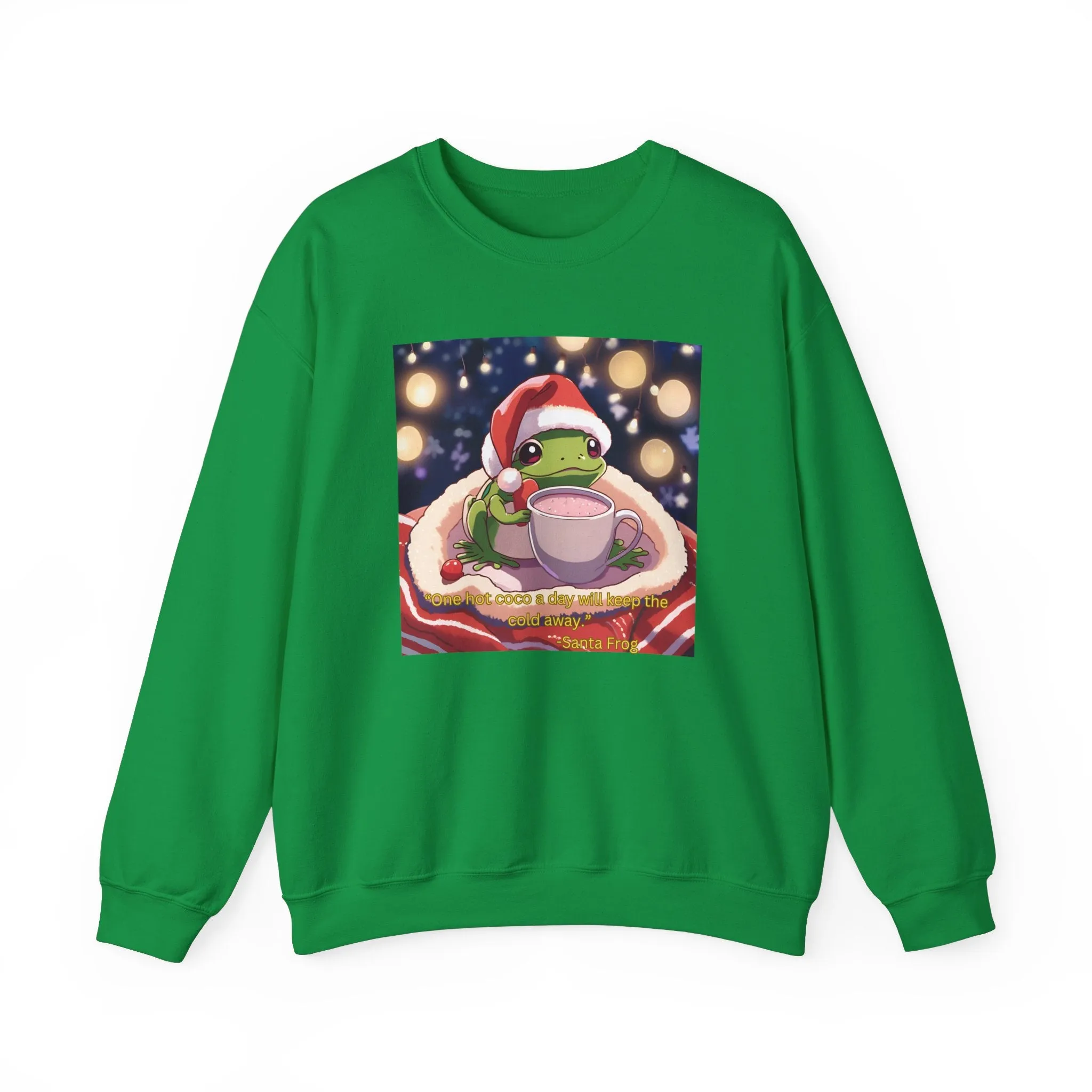 Cozy Holiday Frog Crewneck Sweatshirt - Unisex Christmas Sweatshirt with Cute Frog Design