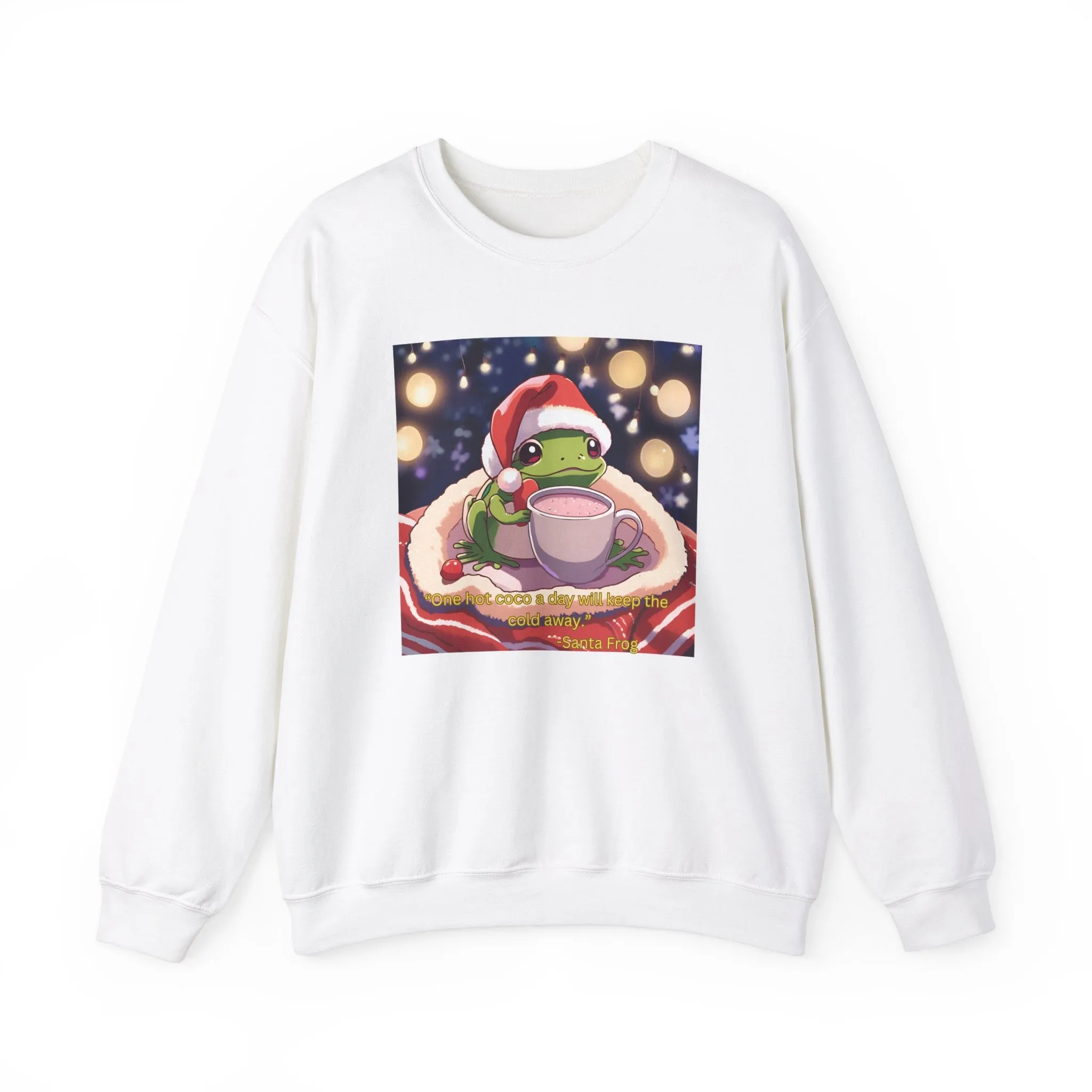 Cozy Holiday Frog Crewneck Sweatshirt - Unisex Christmas Sweatshirt with Cute Frog Design