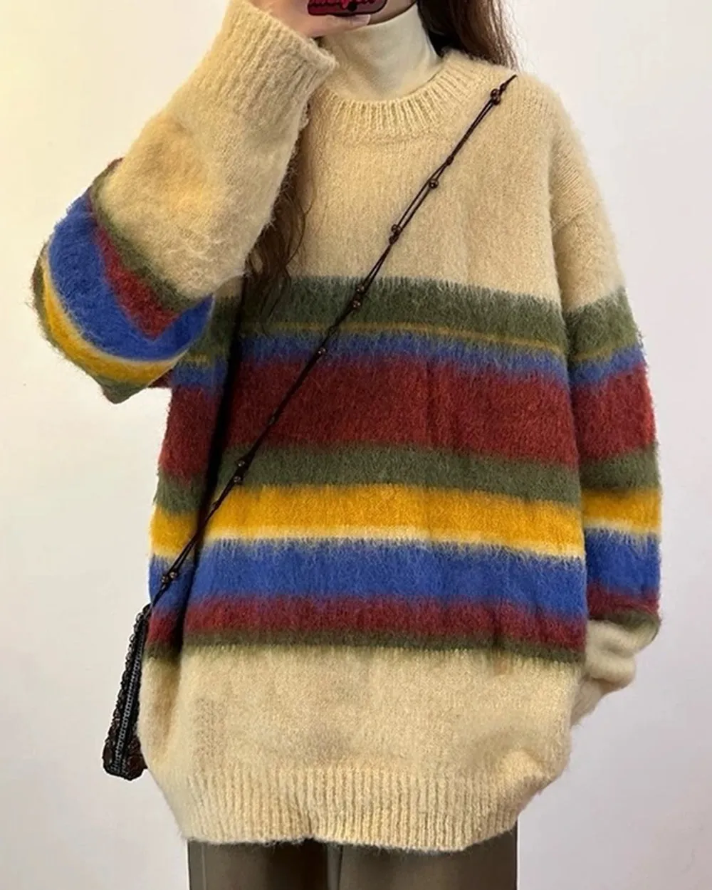 Cozy Up Striped Oversized Knit Sweater