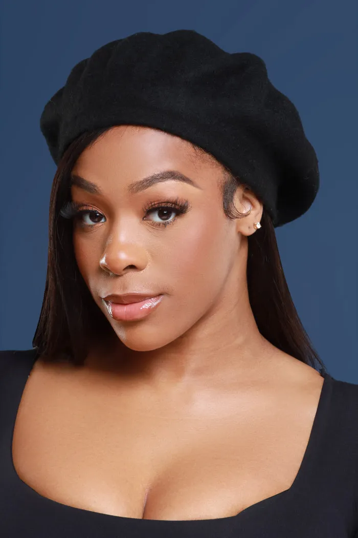 Don't Worry Darling Wool Beret - Black