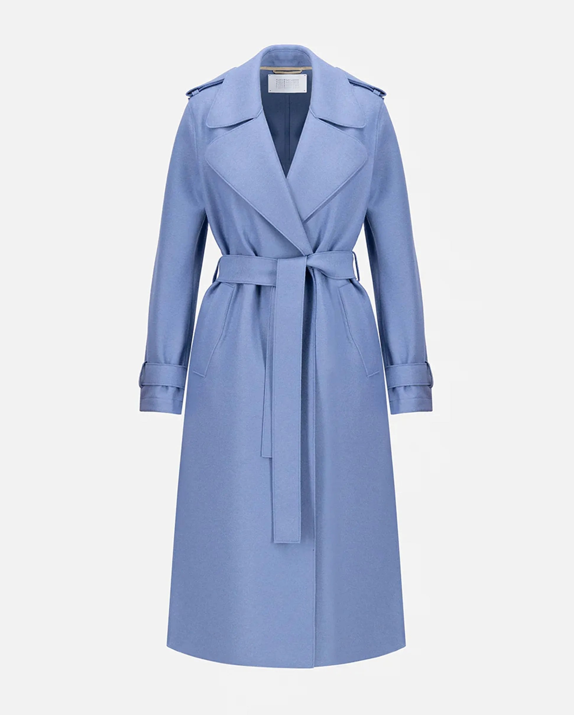 DOUBLE VENT TRENCH COAT / DENIM BLUE