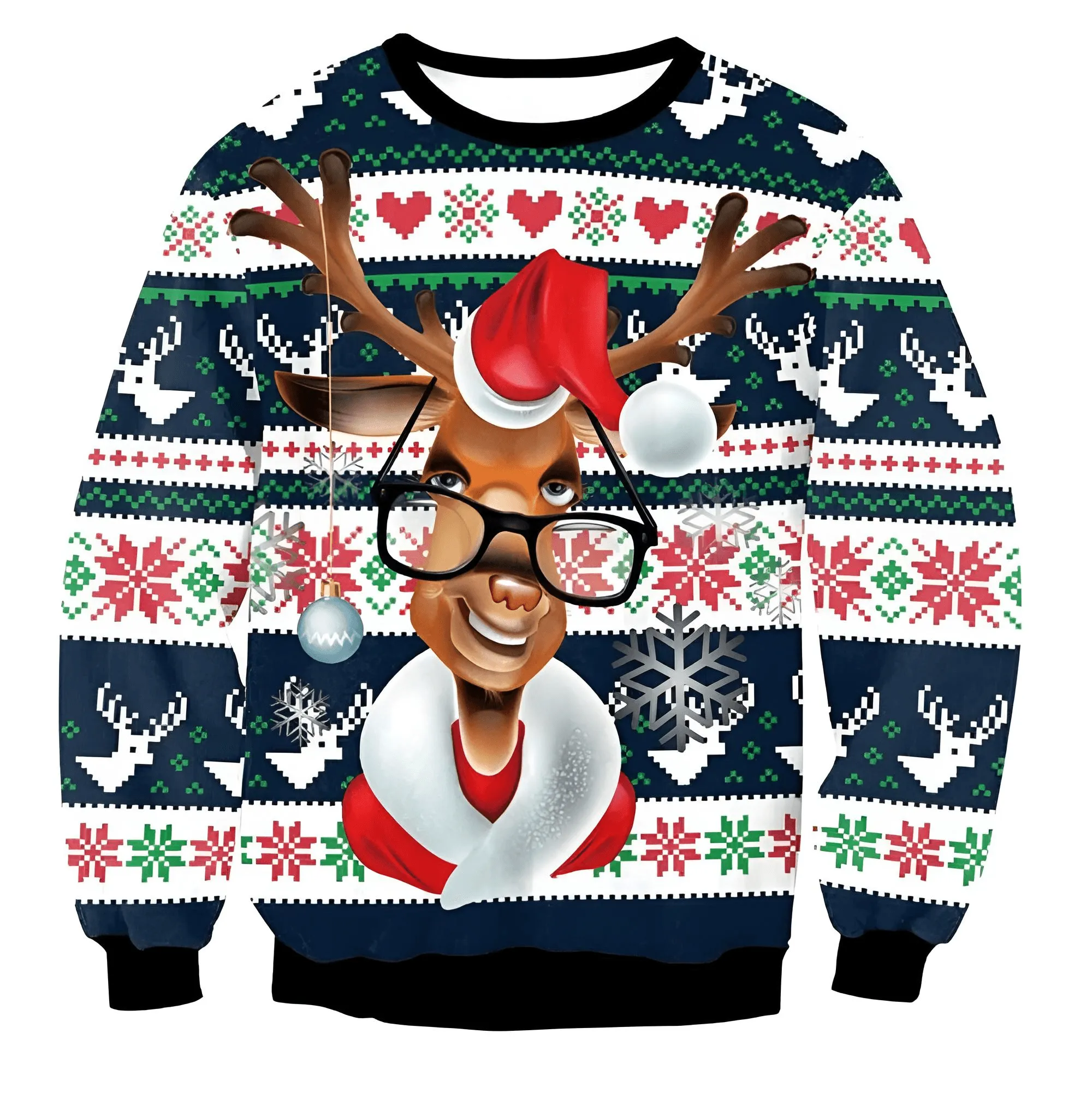 Funny Ugly Christmas Sweaters Jumpers Holiday Party Xmas Sweatshirts