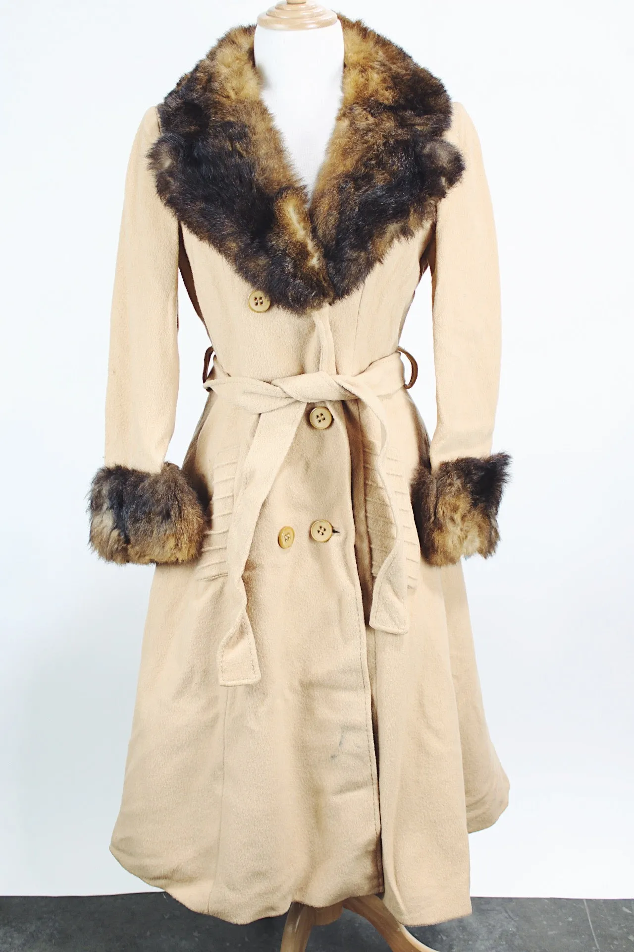 Fur Trim Camel Coat