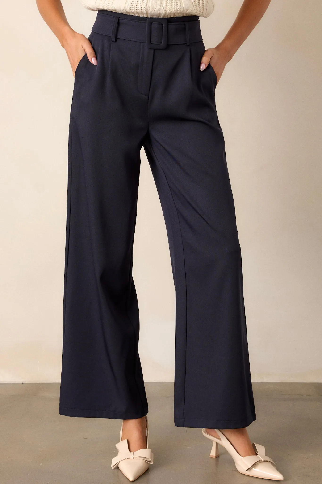 Gone Again Navy Belted Pants