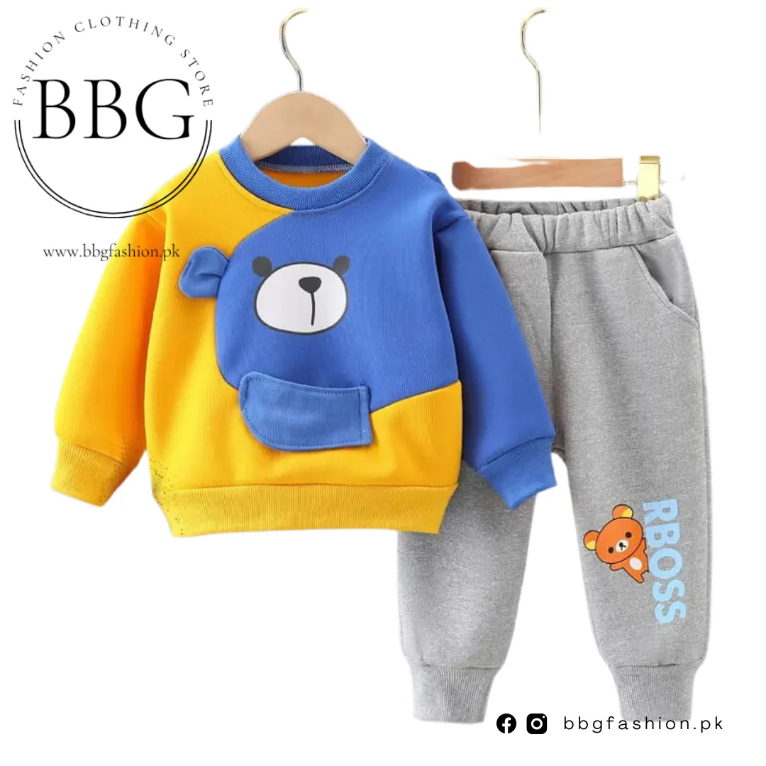 Green & Grey Boss Kids Sweatshirt & Pant