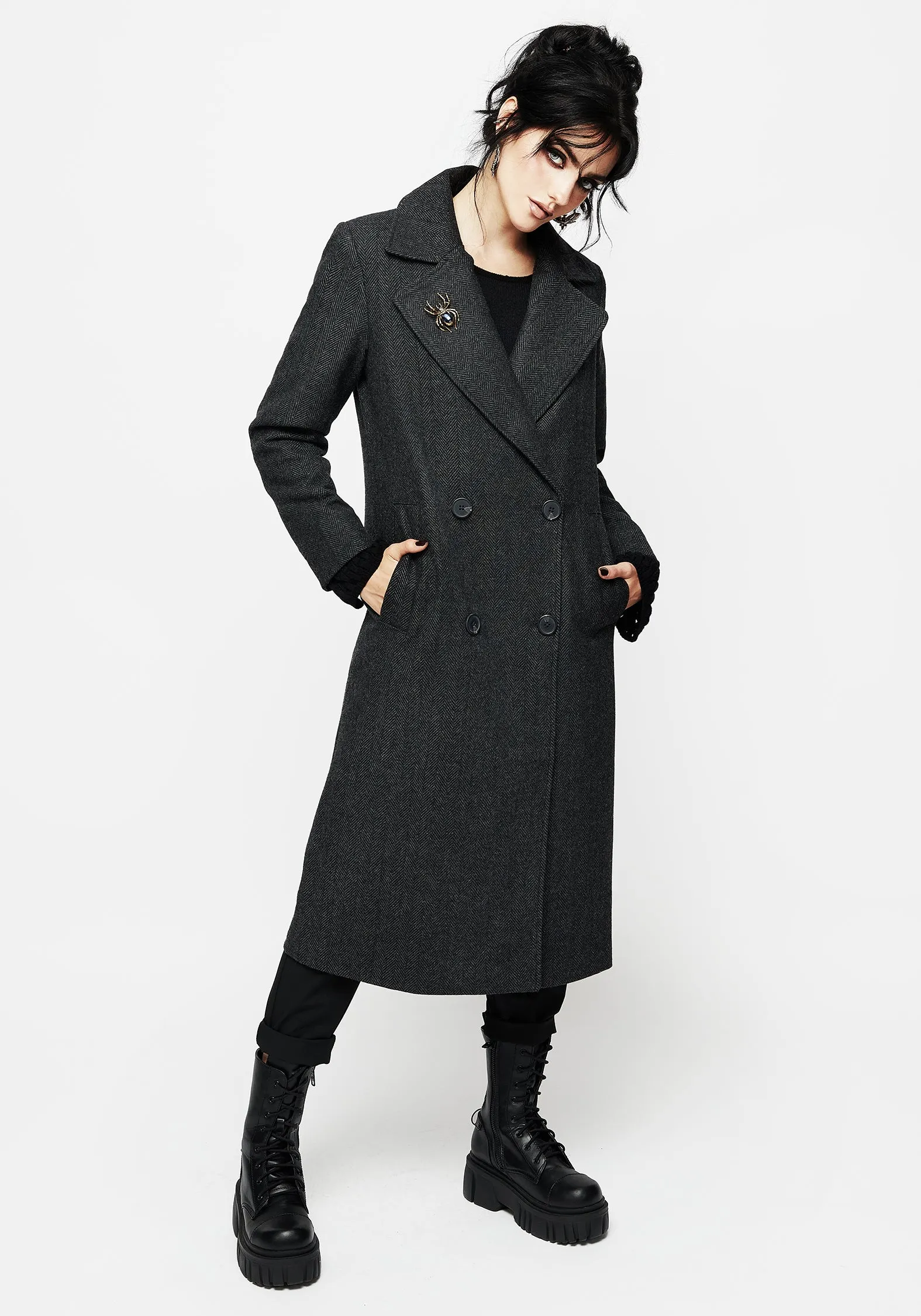 Infinite Wool Blend Herringbone Coat