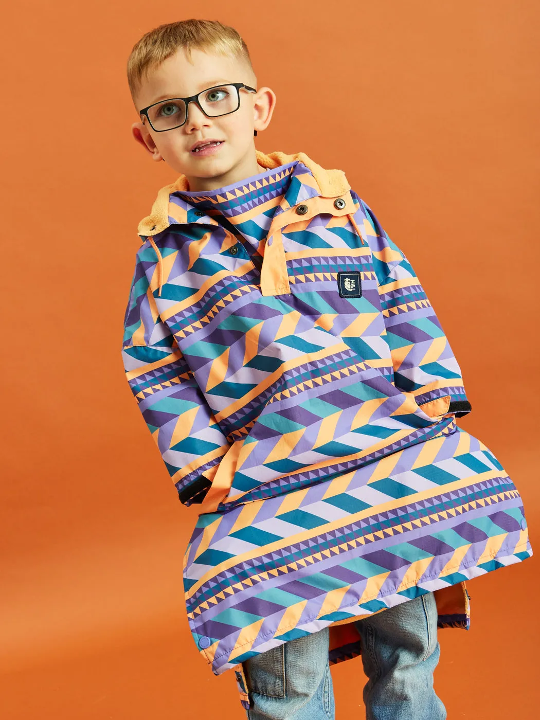 Kids Harley Retro Pattern Poncho