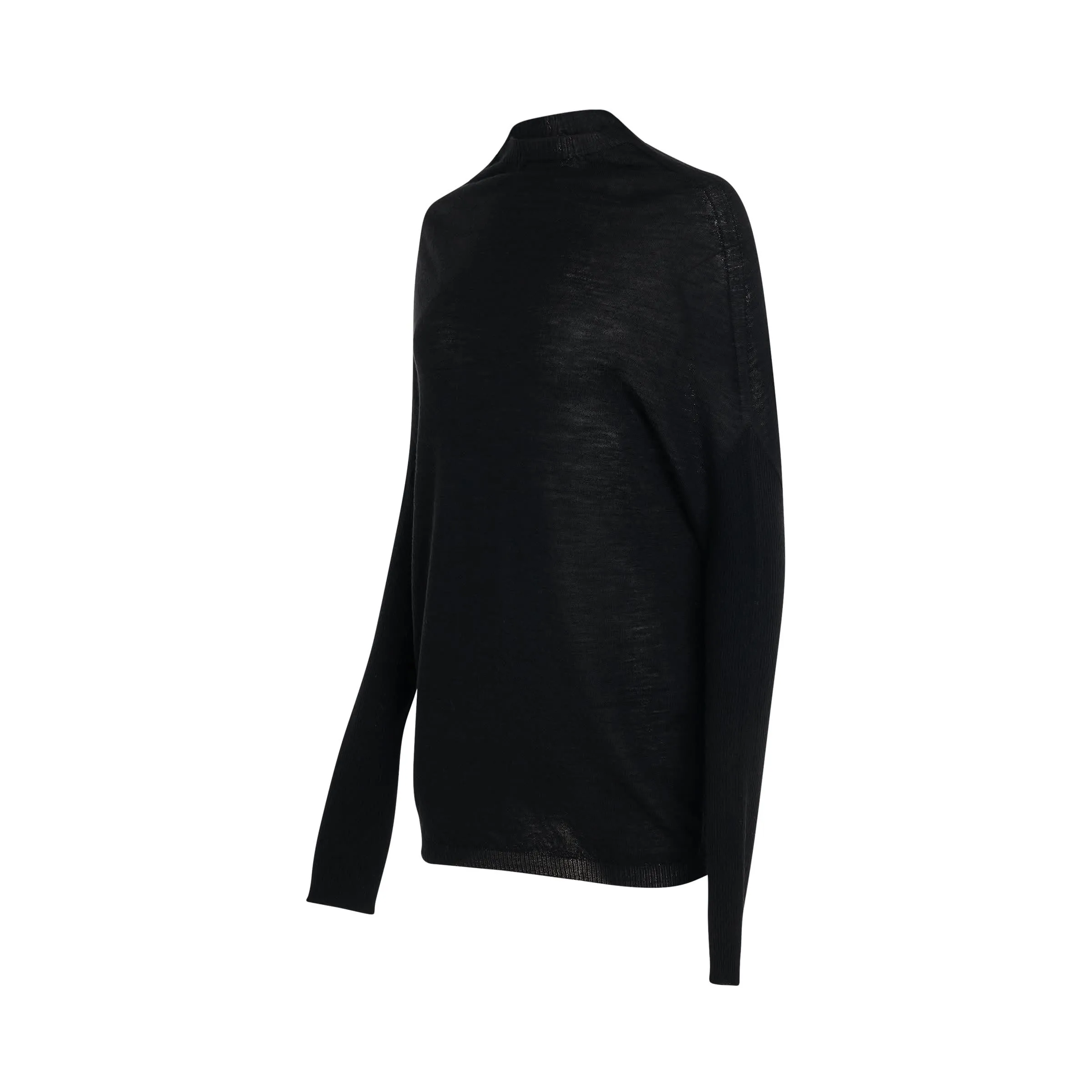 Light Weight Crater Knit Sweater in Black