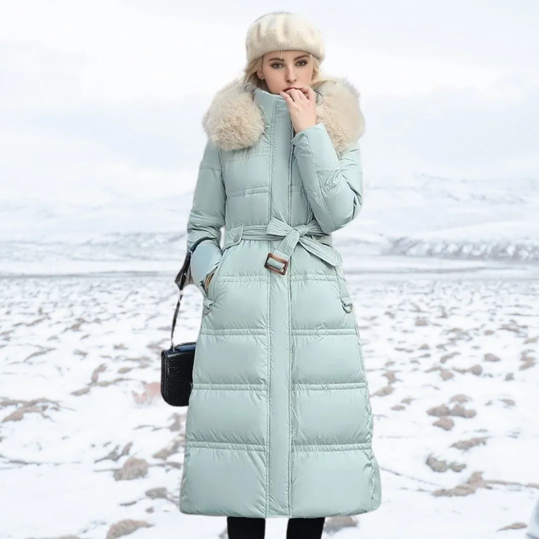 Long Fur-Trimmed Puffer Coat