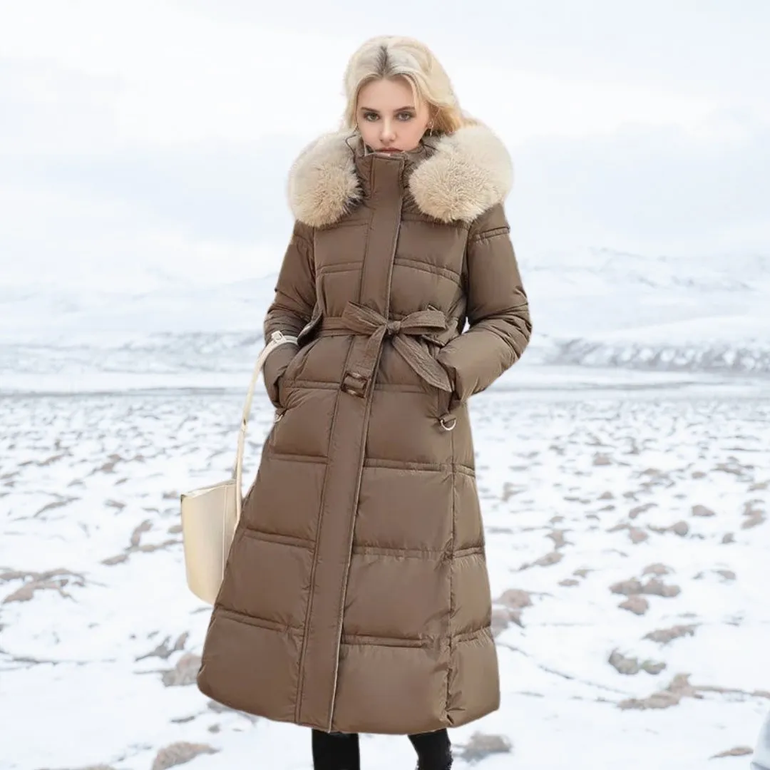 Long Fur-Trimmed Puffer Coat