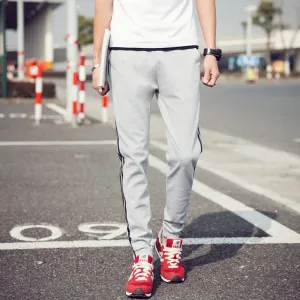 Men Korean Slimming Striped Trendy Plus Size Casual Sporty Jogger Long Pants