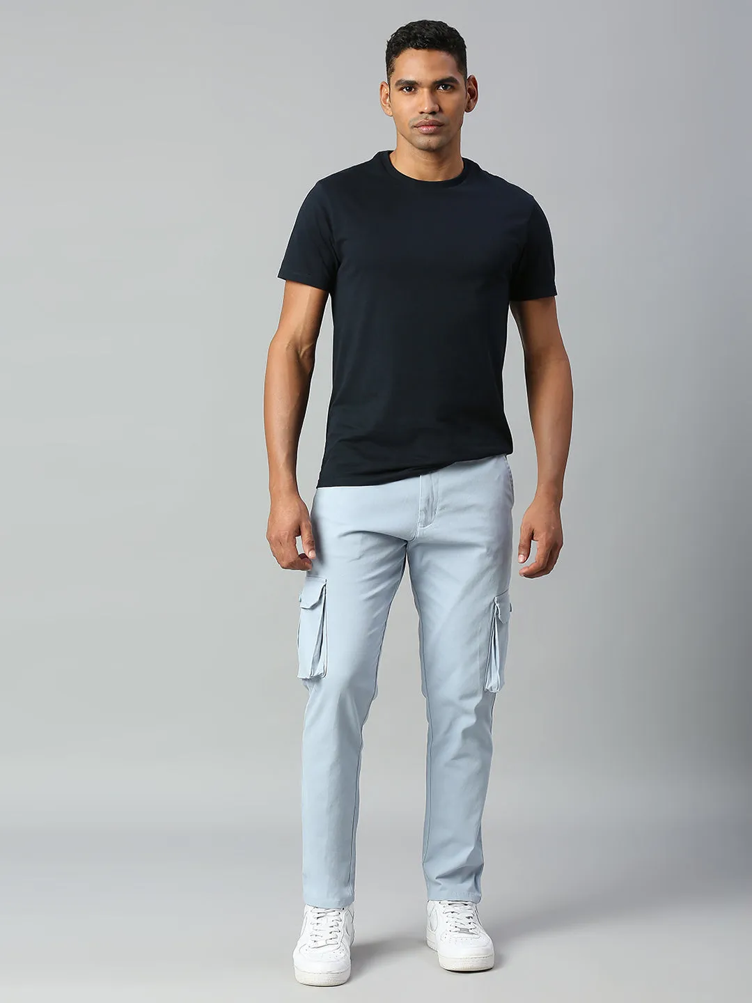 Men's Tapered Fit Cotton Cargo (Light Blue)