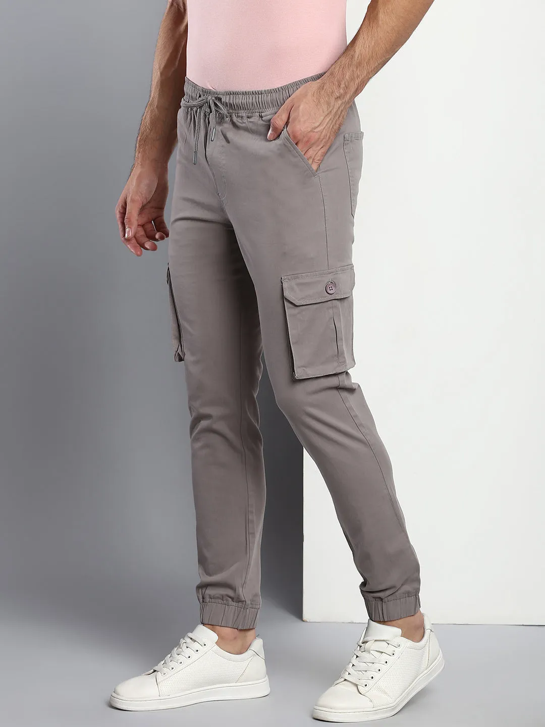 Men's Tapered Fit Cotton Joggers (Graphite Grey)