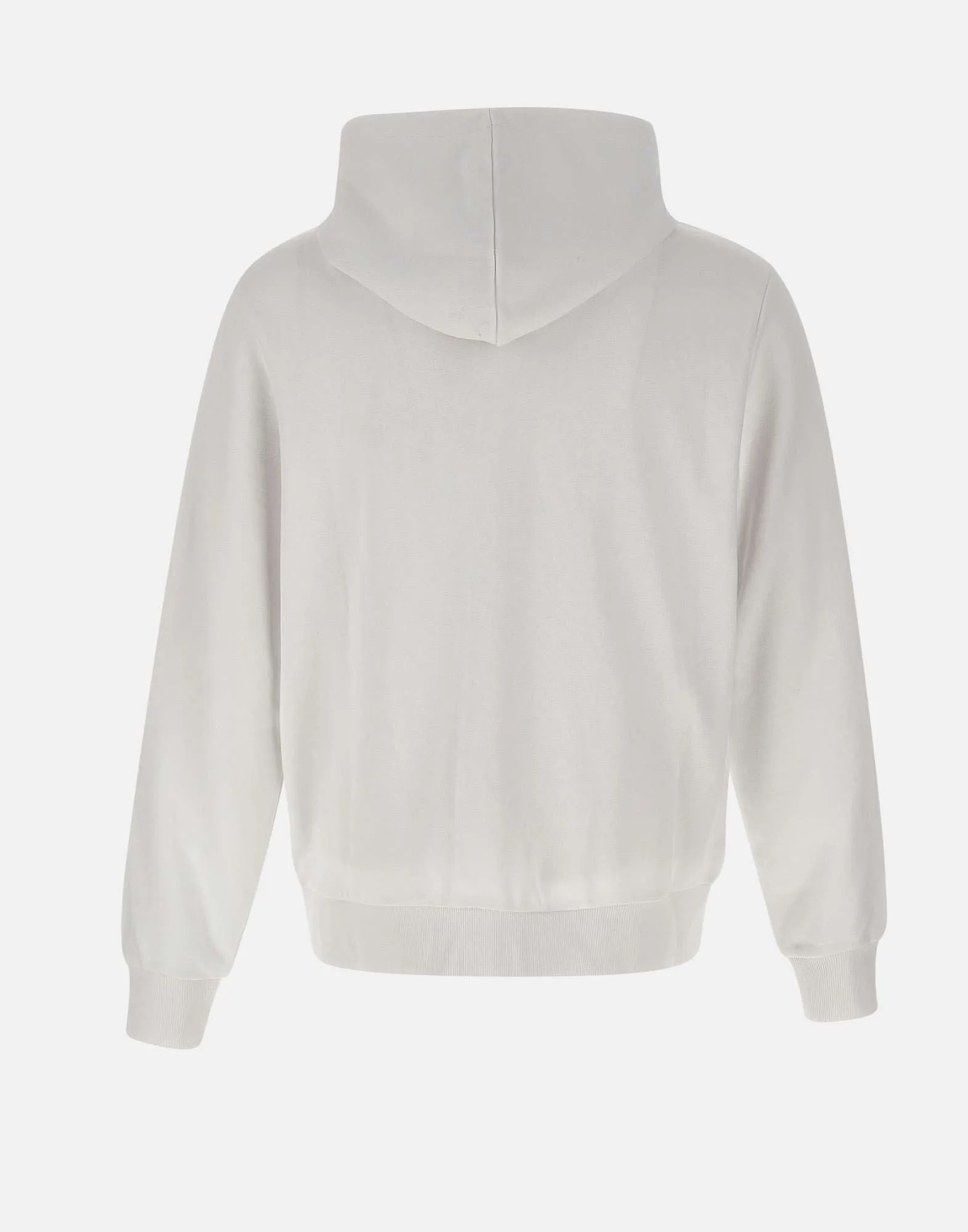 Men's White Cotton Zip Hoodie