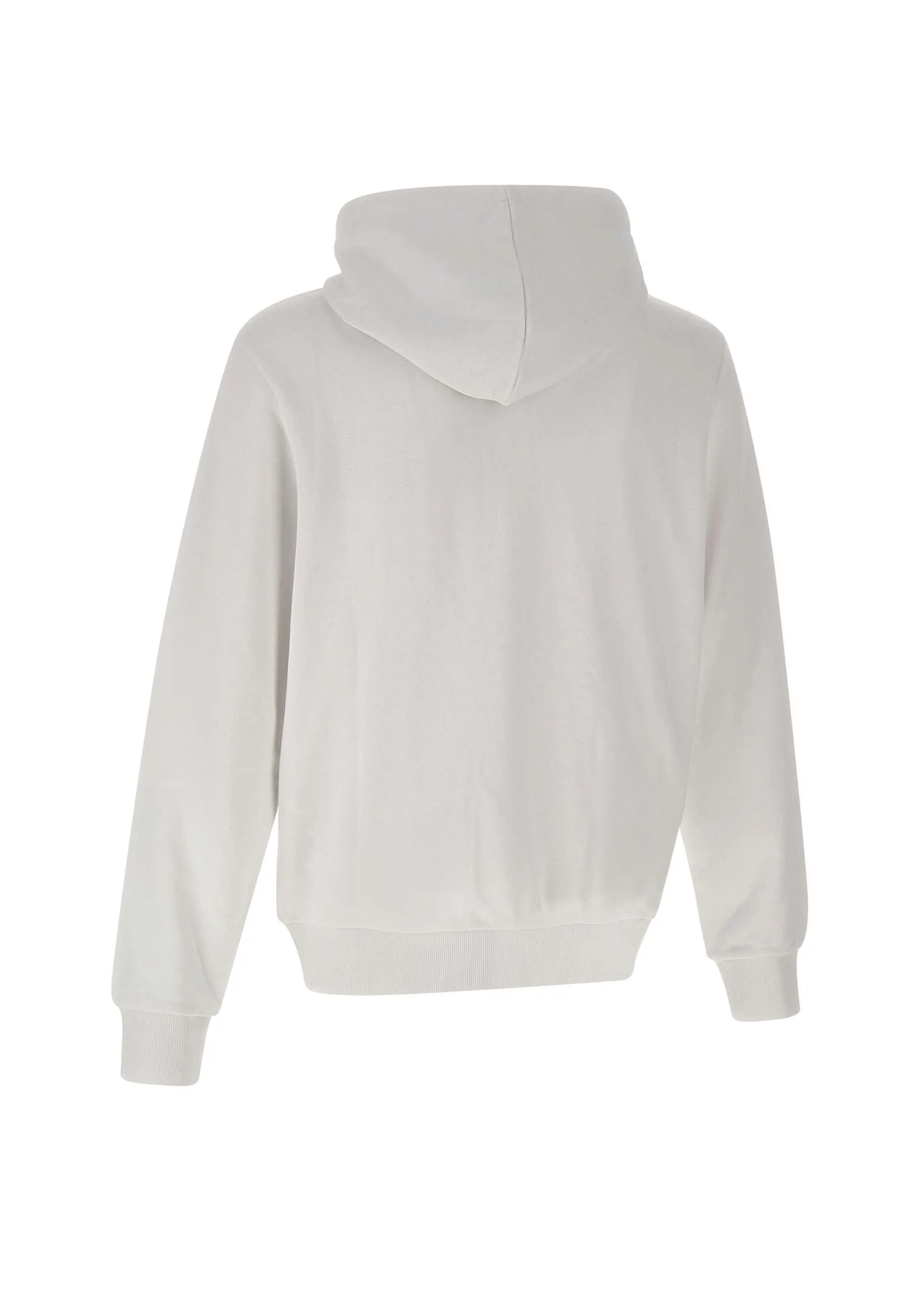 Men's White Cotton Zip Hoodie