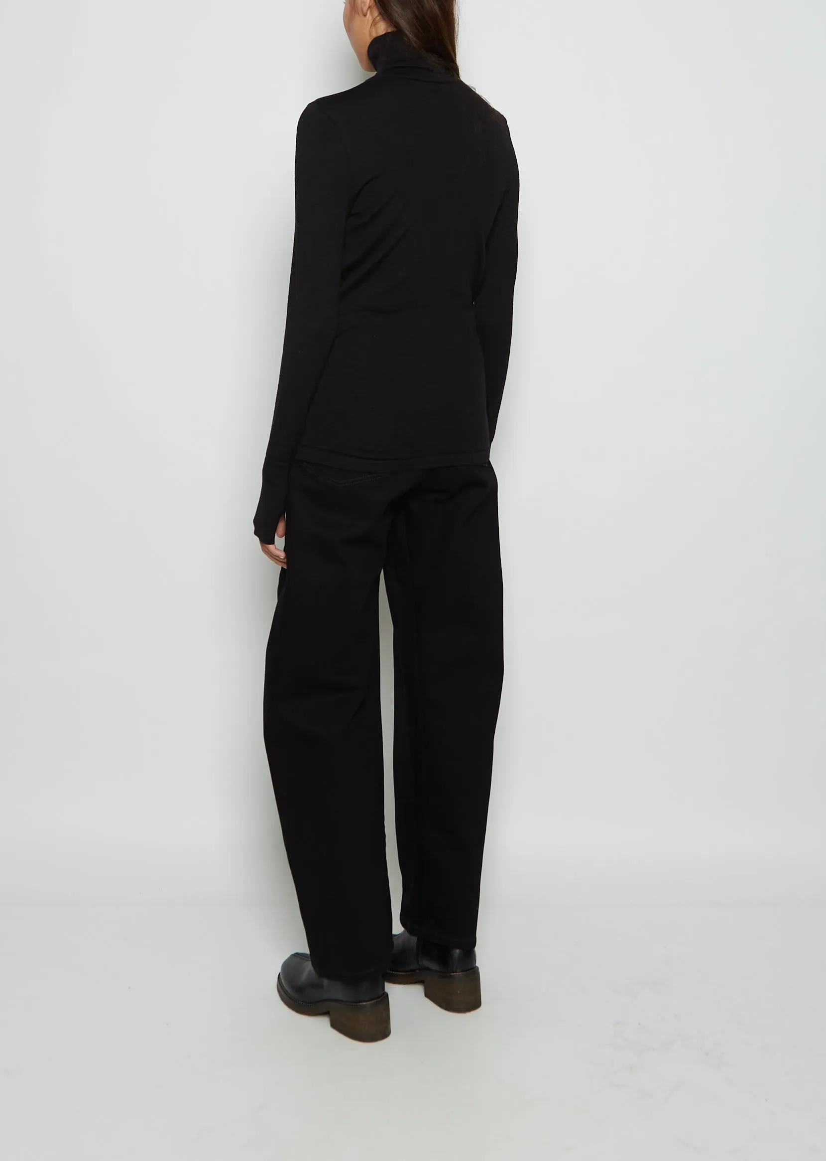 Merino Wool Turtleneck — Black