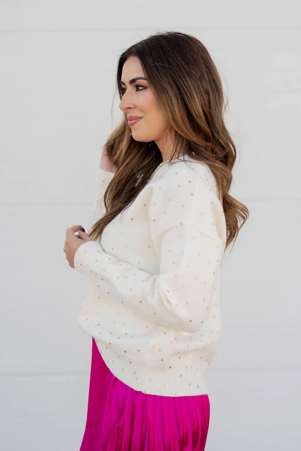 Metallic Dotted Sweater