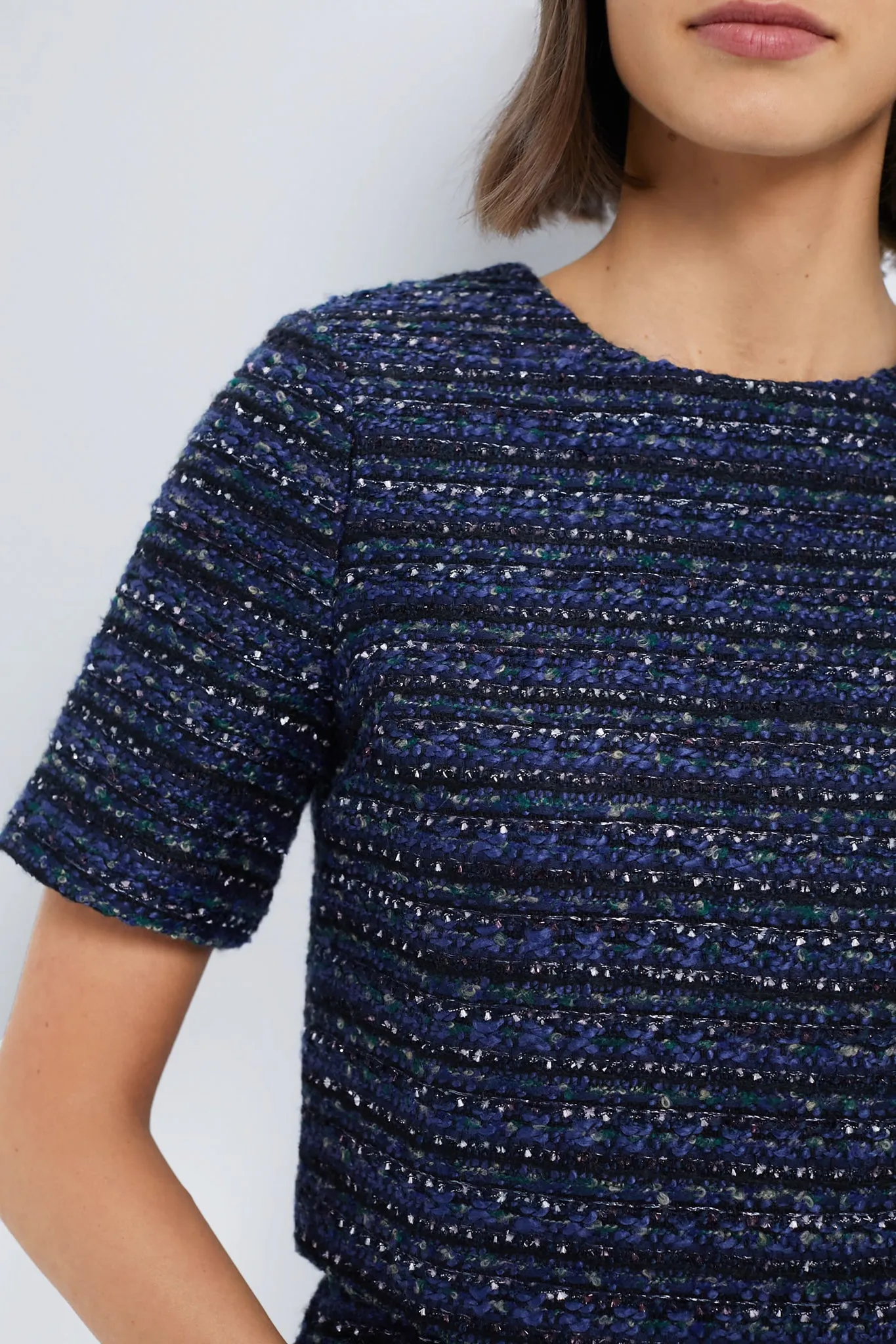 Navy Tweed Georgie Top