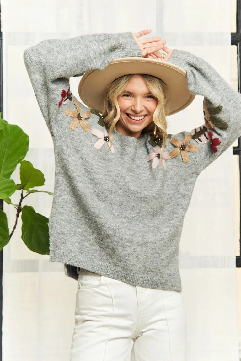 Nora Floral Embroidered Sweater