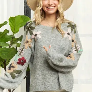 Nora Floral Embroidered Sweater