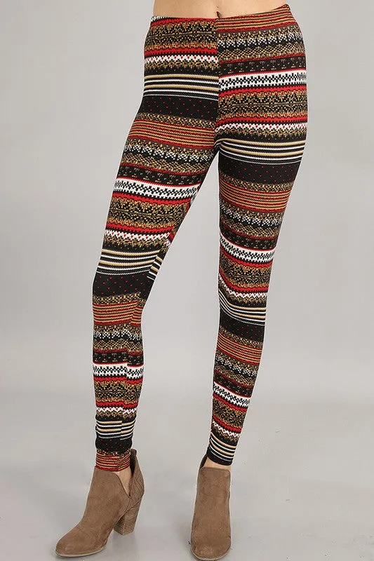 Nordic Fair Isle Print Leggings