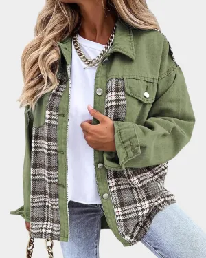 Plaid Patchwork Shacket