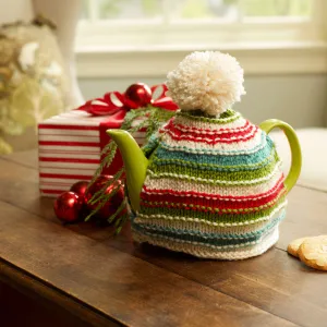 Red Heart Knit Holiday Teapot Cozy