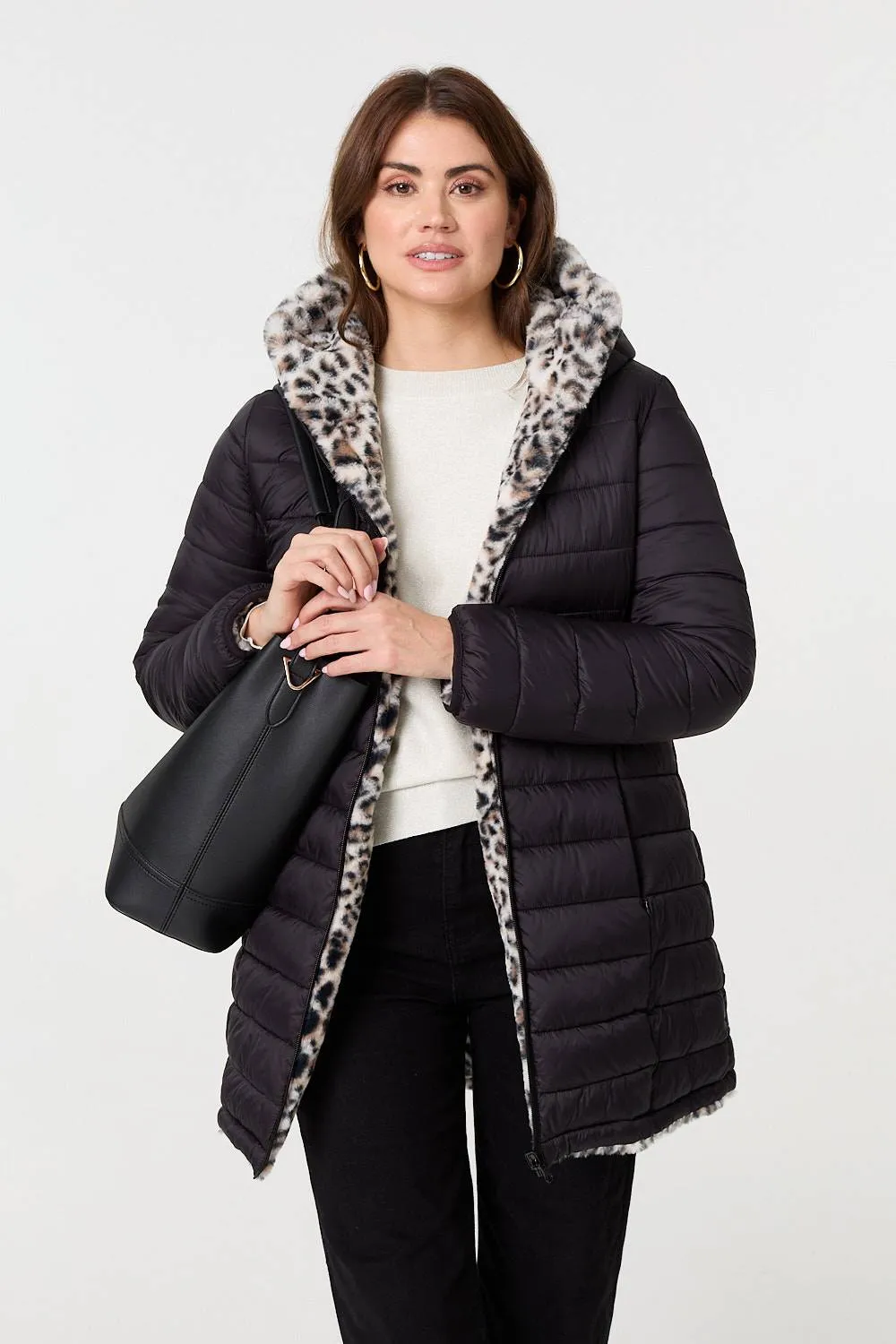 Reversible Animal Print Puffer Jacket