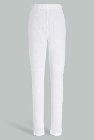 Senior Girls White Thermal Pant