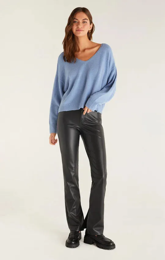 Serenity V Neck Sweater | Blue | White