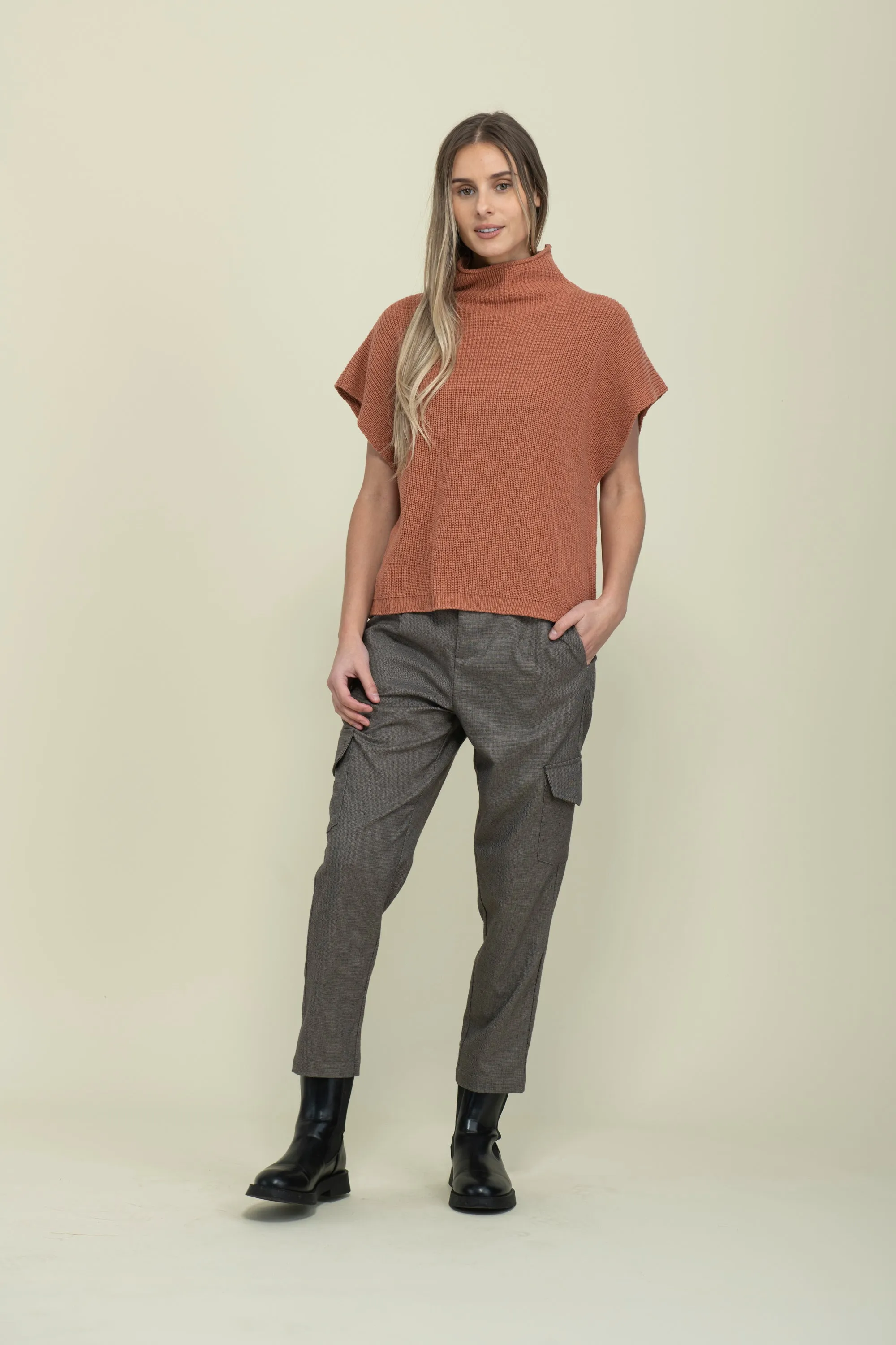 Shawna-Sleeveless Funnel Neck