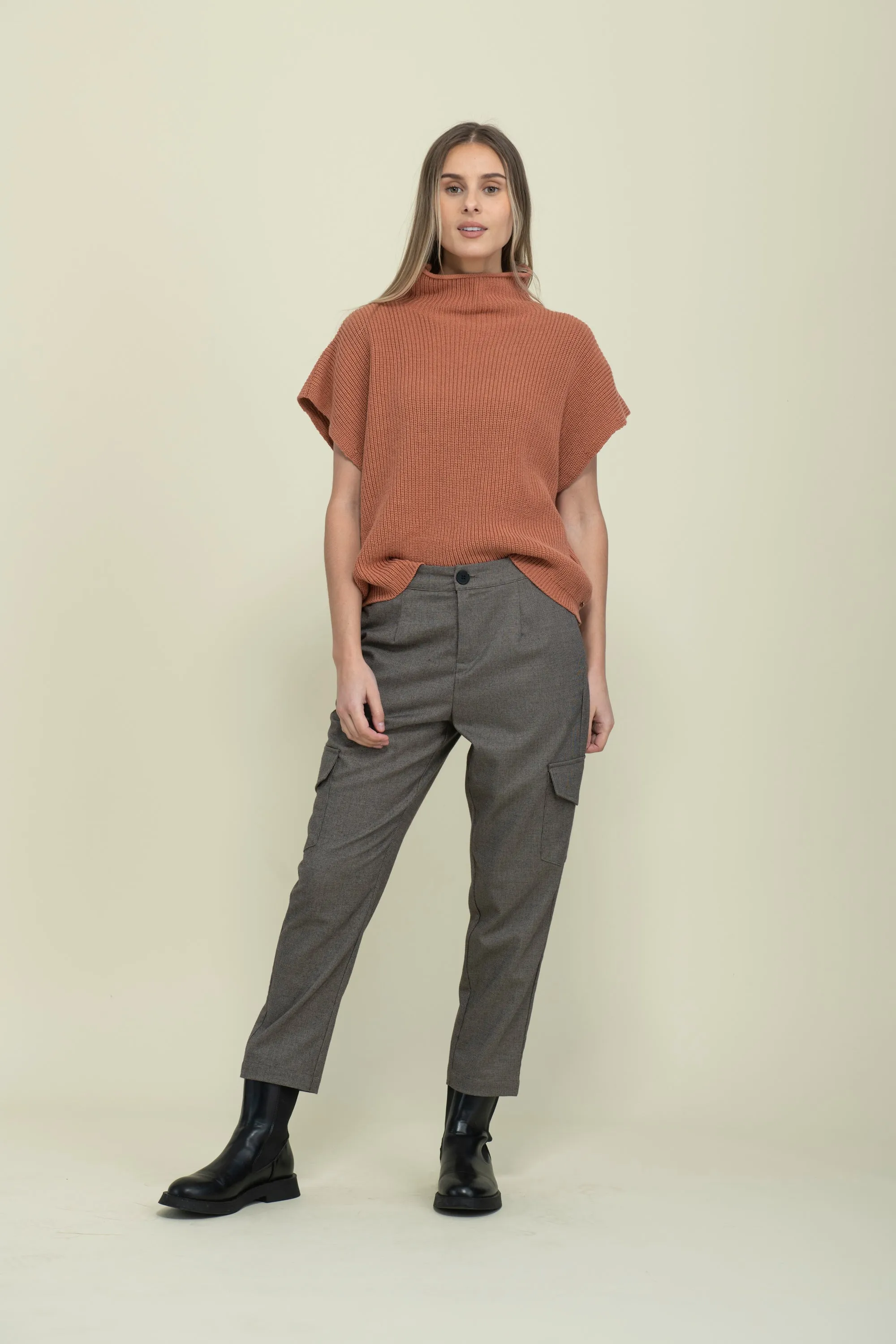 Shawna-Sleeveless Funnel Neck