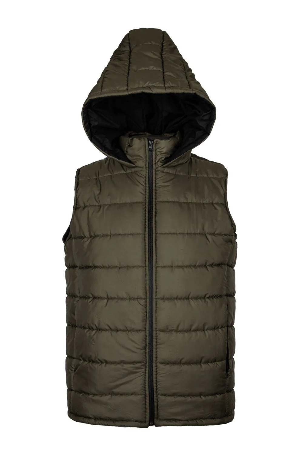 Sleeveless Puffer Jacket With Hoodie